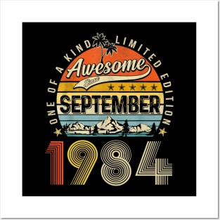 Awesome Since September 1984 Vintage 39th Birthday Posters and Art